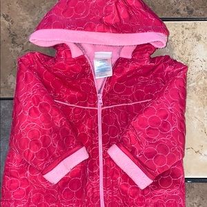 Okie Dokie Fleece Lined Embroidered Pink Jacket